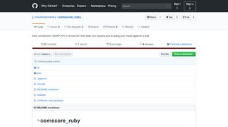 
                            8. GitHub - msukmanowsky/comscore_ruby: Use comScore's SOAP API ...