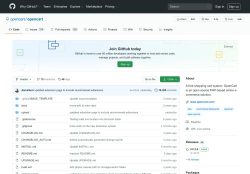 
                            13. GitHub - opencart/opencart: A free shopping cart system. OpenCart is ...