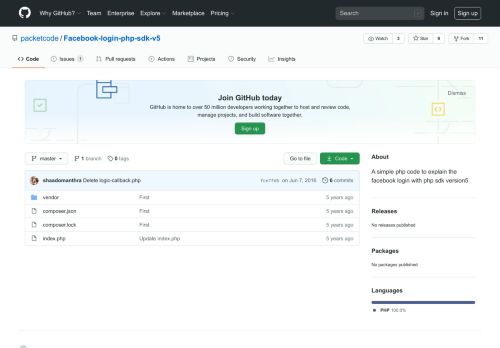 
                            5. GitHub - packetcode/Facebook-login-php-sdk-v5: A simple php code ...