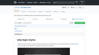 
                            4. GitHub - panique/php-login-styles: THIS PROJECT IS DEPRECATED ...
