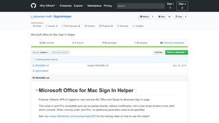 
                            13. GitHub - pbowden-msft/SignInHelper: Microsoft Office for Mac Sign In ...