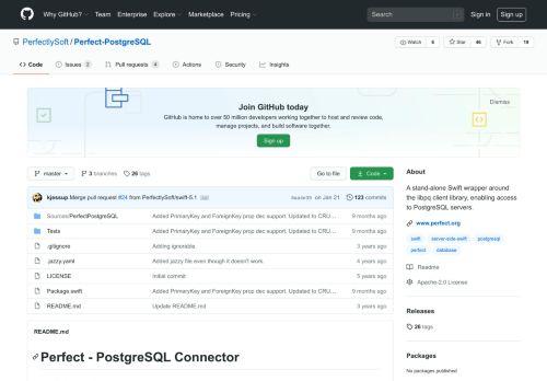 
                            11. GitHub - PerfectlySoft/Perfect-PostgreSQL: A stand-alone Swift ...
