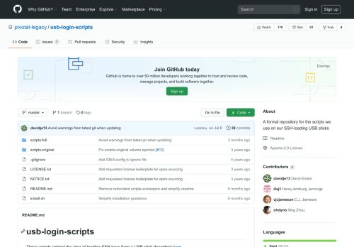 
                            12. GitHub - pivotal-legacy/usb-login-scripts: A formal repository for the ...
