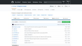 
                            2. GitHub - rarcega/instagram-scraper: Scrapes an instagram user's ...
