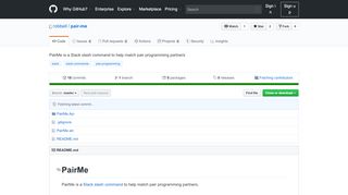 
                            7. GitHub - robbell/pair-me: PairMe is a Slack slash command to help ...