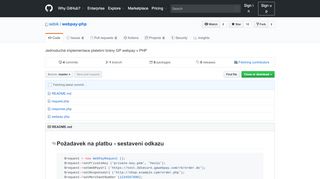 
                            7. GitHub - sebik/webpay-php: Jednoduchá implementace platební ...