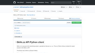 
                            13. GitHub - seznam/sklik-api-python-client: Sklik.cz API Python client