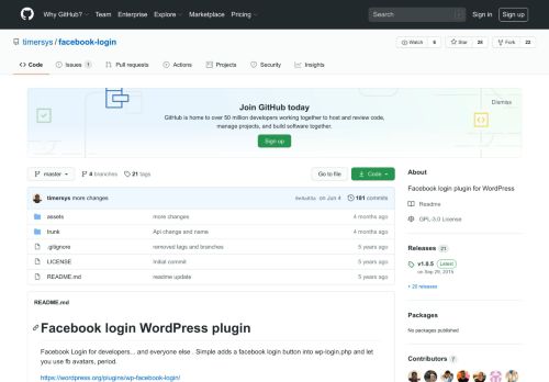 
                            11. GitHub - timersys/facebook-login: Facebook login plugin for WordPress