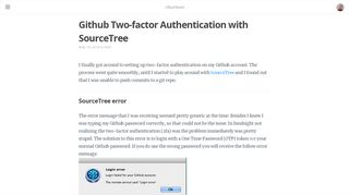 
                            11. Github Two-factor Authentication with SourceTree - clburlison