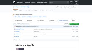 
                            4. GitHub - vuetifyjs/awesome-vuetify: The best resources related to Vuetify