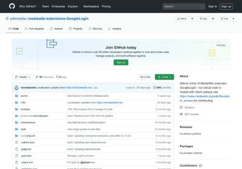 
                            12. GitHub - wikimedia/mediawiki-extensions-GoogleLogin: Github mirror ...