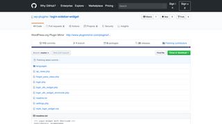
                            12. GitHub - wp-plugins/login-sidebar-widget: WordPress.org Plugin Mirror