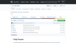 
                            6. GitHub - Yelp/yelp-fusion: Yelp Fusion API