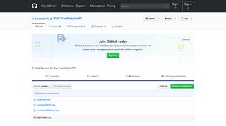 
                            12. GitHub - youwatchorg/PHP-YouWatch-API: A Web Service for the ...