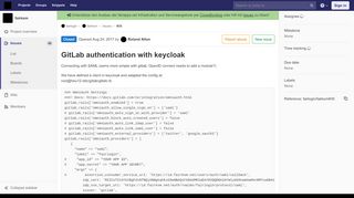 
                            8. GitLab authentication with keycloak (#35) · Issues · fairlogin / fairkom ...