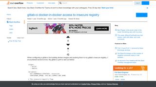 
                            11. gitlab-ci docker-in-docker access to insecure registry - Stack ...