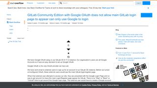 
                            4. GitLab Community Edition with Google OAuth does not allow main ...