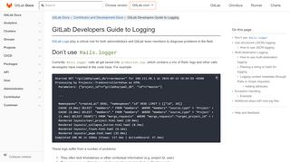 
                            5. GitLab Developers Guide to Logging | GitLab