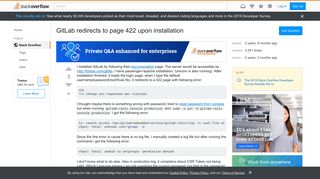 
                            12. GitLab redirects to page 422 upon installation - Stack Overflow