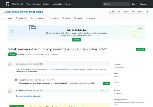 
                            7. Gitlab server url with login password is not authenticated · Issue #147 ...
