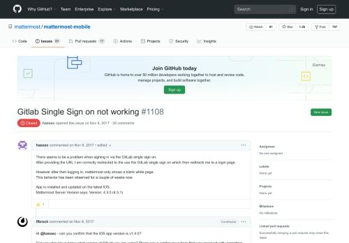 
                            6. Gitlab Single Sign on not working · Issue #1108 · mattermost ... - GitHub