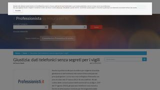 
                            9. Giustizia: dati telefonici senza segreti per i vigili - Professionisti.it