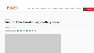 
                            9. Give 'n' Take boosts Lagos lottery scene – Punch Newspapers