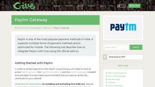 
                            4. Give PayTM Gateway Documentation - GiveWP