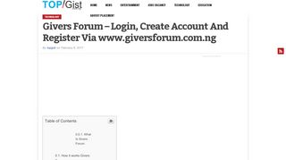 
                            4. Givers Forum - Login, Create Account And Register ... - Top Gist Nigeria