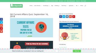 
                            3. GK Current Affairs Quiz September 16 2018 for SSC CGL, SBI PO, SBI ...