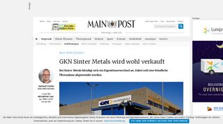 
                            8. GKN Sinter Metals wird wohl verkauft - Main-Post