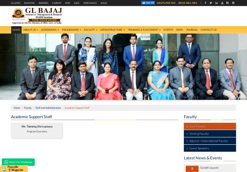
                            8. GL Bajaj Institute of Management & Research Core Faculty