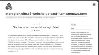 
                            3. Gladinet amazon cloud drive login failed - Storagion