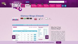 
                            9. Glamour Bingo | Bingo Review - No Deposit Bingo