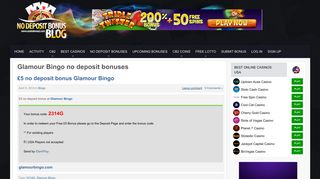 
                            5. Glamour Bingo no deposit bonus codes