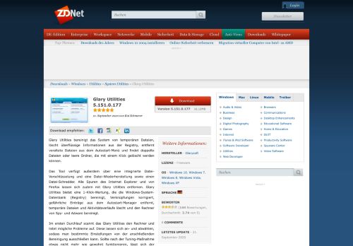
                            12. Glary Utilities Download | ZDNet.de - ZDNet Downloads