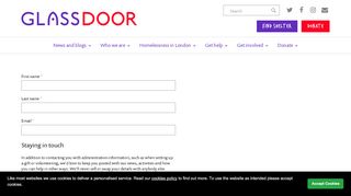 
                            6. Glass Door Homeless Charity | Sign Up