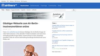 
                            7. Gläubiger-Webseite zum Air-Berlin-Insolvenzverfahren ... - airliners.de