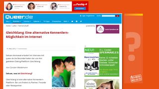 
                            10. Gleichklang: Eine alternative Kennenlern-Möglichkeit im ... - Queer.de