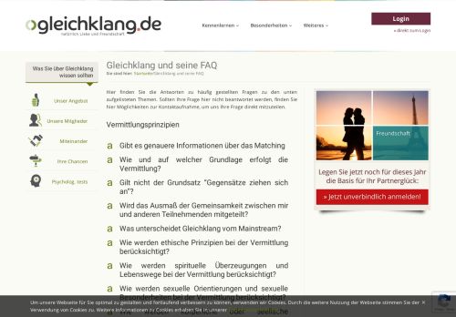 
                            13. Gleichklang und seine FAQ | Partnersuche auf gleichklang.de