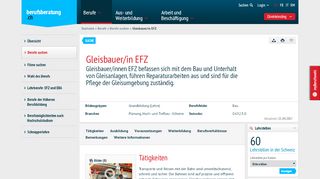 
                            7. Gleisbauer/in EFZ - berufsberatung.ch