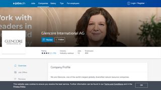
                            9. Glencore International AG - 16 job offers on jobs.ch