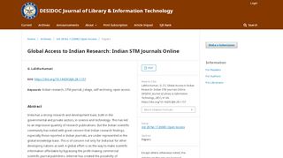 
                            7. Global Access to Indian Research: Indian STM Journals Online ...