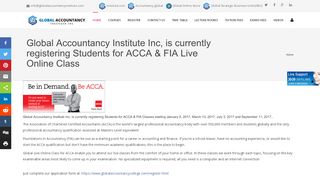 
                            3. Global Accountancy Institute Inc, is currently registering Students for ...