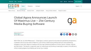 
                            9. Global Agora Announces Launch Of Maximus Live -- 21st Century ...