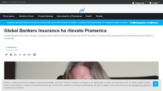 
                            13. Global Bankers Insurance ha rilevato Pramerica - Citywire