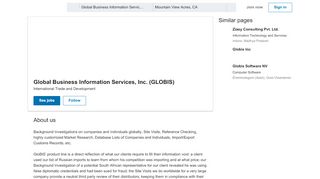 
                            8. Global Business Information Services, Inc. (GLOBIS) | LinkedIn