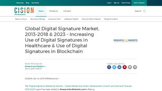 
                            7. Global Digital Signature Market, 2013-2018 & 2023 - Increasing Use ...