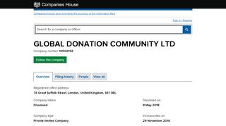 
                            11. GLOBAL DONATION COMMUNITY LTD - Overview (free company ...
