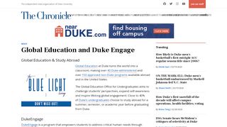
                            11. Global Education and Duke Engage - The Chronicle